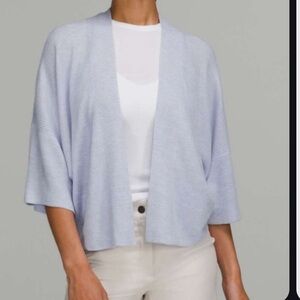 lululemon athletica Boxy Knit Wrap Cashlu Cardigan - Pastel Blue - Size M/L